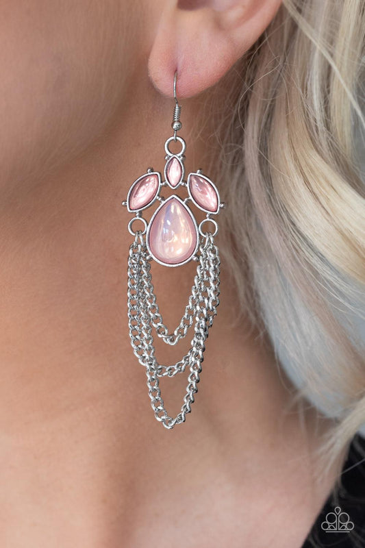 Paparazzi Accessories-Opalescence Essence - Pink Earrings