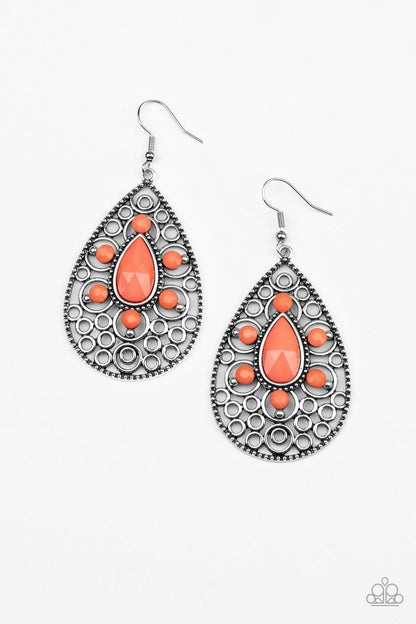 Paparazzi Accessories-Modern Garden - Orange Earrings