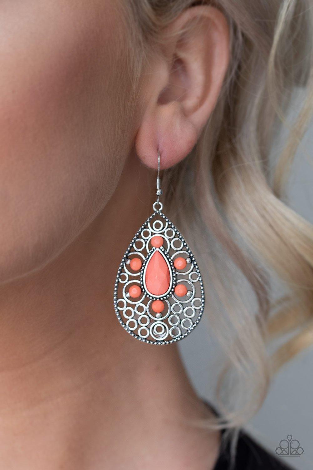 Paparazzi Accessories-Modern Garden - Orange Earrings