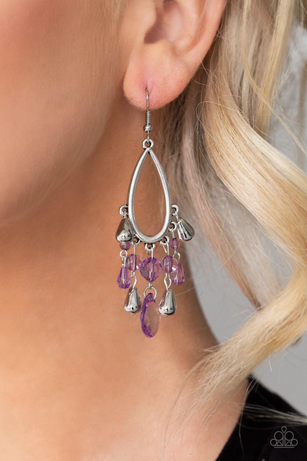 Paparazzi Accessories-Summer Catch - Purple Earrings