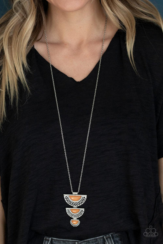 Paparazzi Accessories-Serene Sheen - Orange Necklace