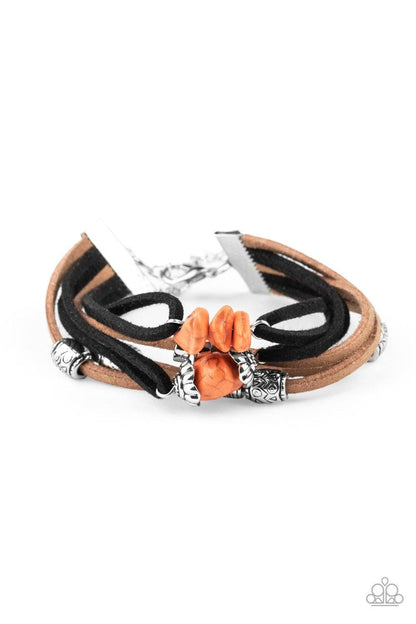 Paparazzi Accessories-Rocky Mountain Rebel - Orange Bracelet
