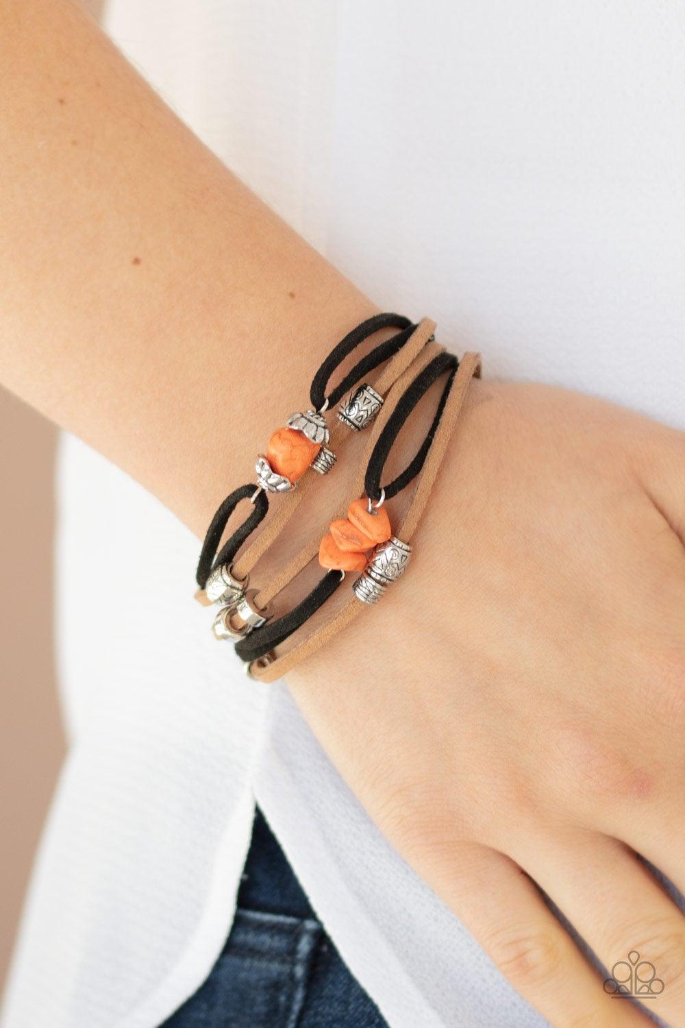 Paparazzi Accessories-Rocky Mountain Rebel - Orange Bracelet