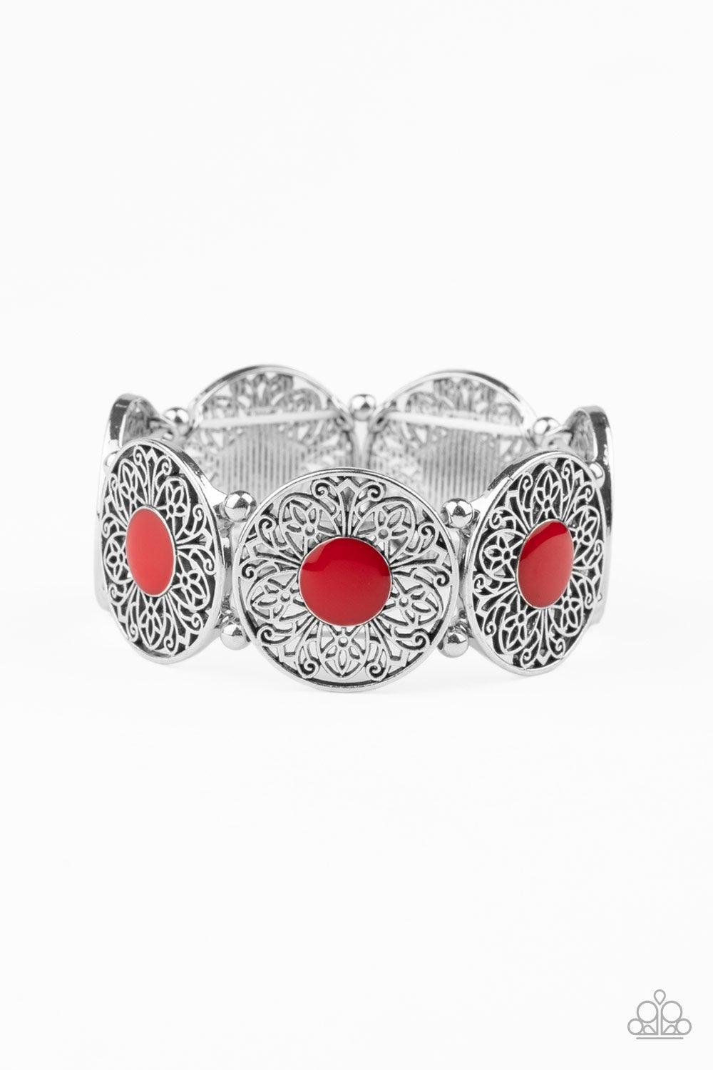 Paparazzi Accessories-Painted Garden - Red Bracelet