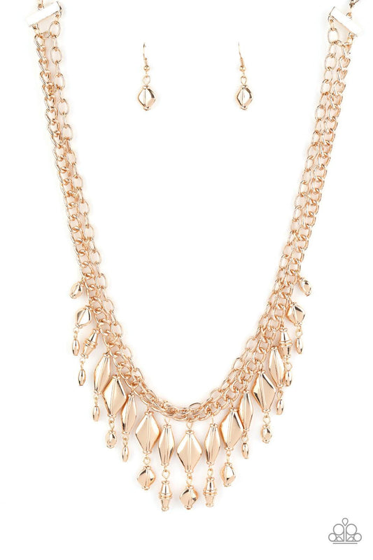 Paparazzi Accessories-Trinket Trade - Gold Necklace