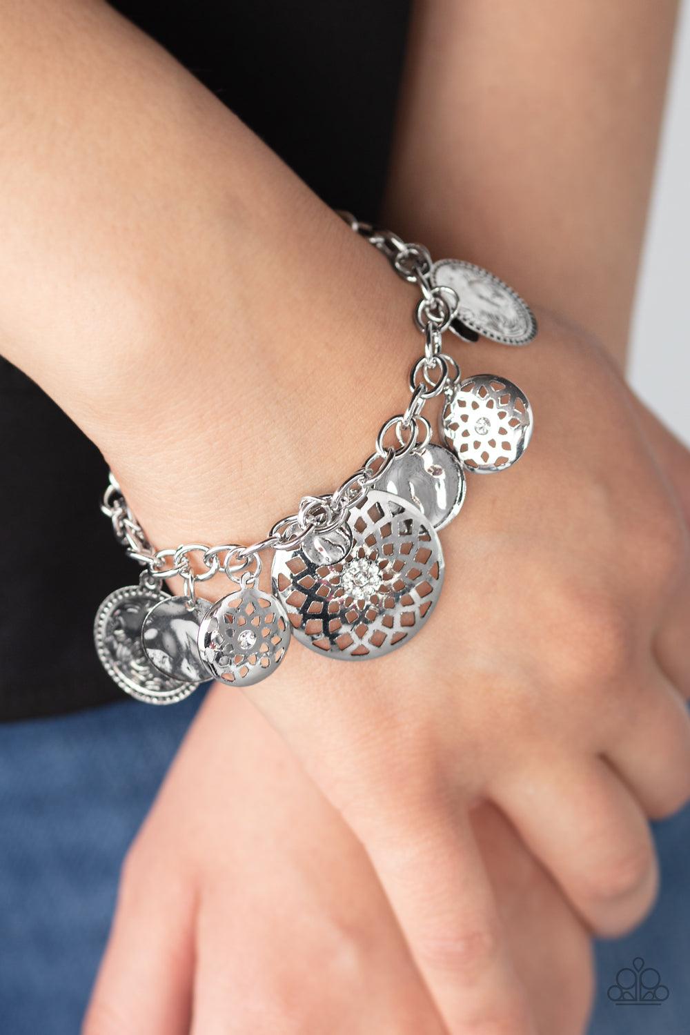 Paparazzi Accessories-Trinket Tranquility - White Bracelet