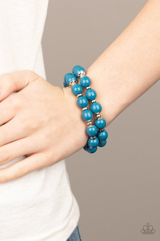 Paparazzi Accessories-Bubble Blast Off - Blue Bracelets