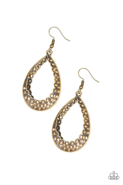 Paparazzi Accessories-Royal Treatment - Brass Earrings