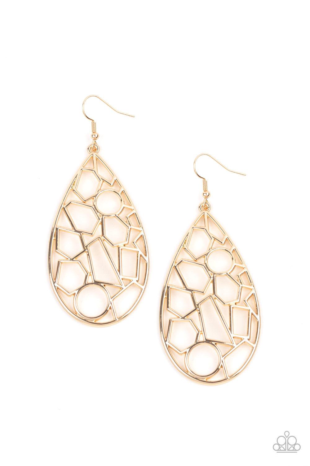 Paparazzi Accessories-Reshaped Radiance - Gold Earrings