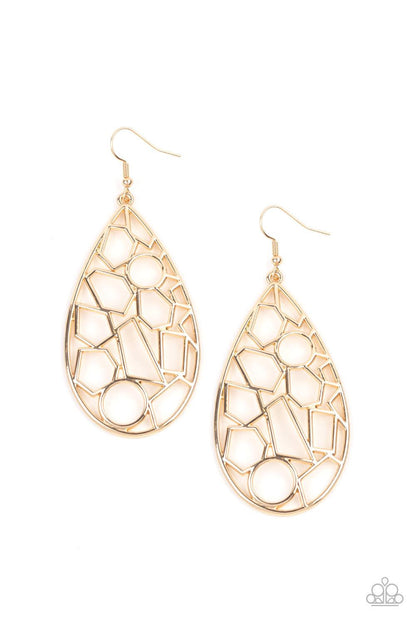 Paparazzi Accessories-Reshaped Radiance - Gold Earrings
