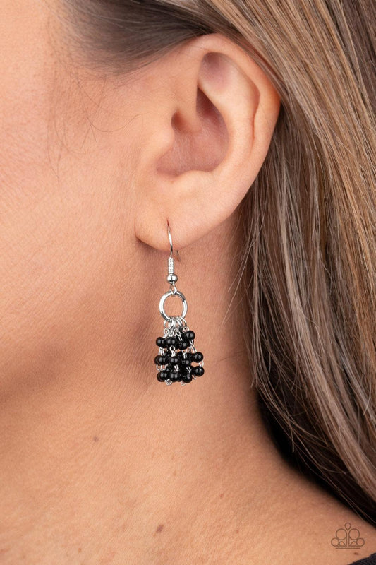 Paparazzi Accessories-Party Posh Princess - Black Earrings