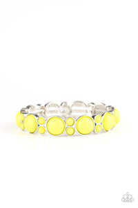 Paparazzi Accessories-Bubbly Belle - Yellow Bracelets