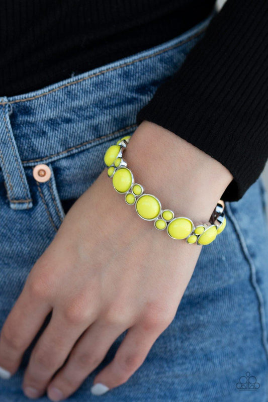 Paparazzi Accessories-Bubbly Belle - Yellow Bracelets