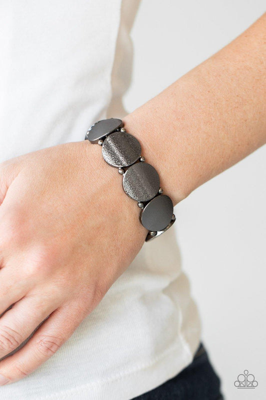 Paparazzi Accessories-Metallic Spotlight - Black Bracelet