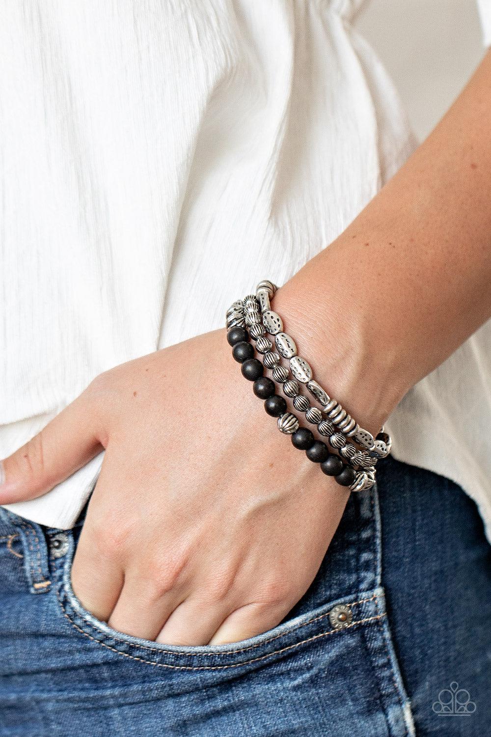 Paparazzi Accessories-Trail Mix Mecca - Black Bracelet