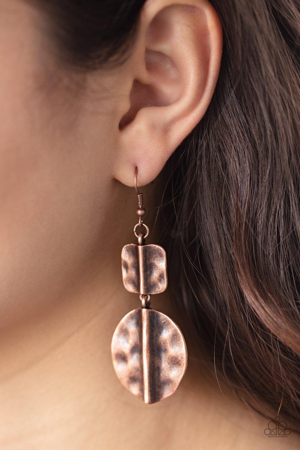 Paparazzi Accessories-Lure Allure - Copper Earrings