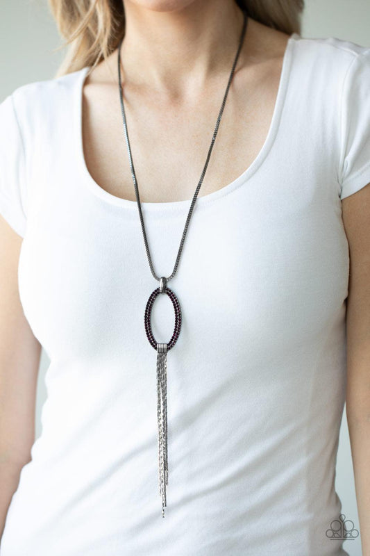 Paparazzi Accessories-Head OVAL Heels - Purple Necklace