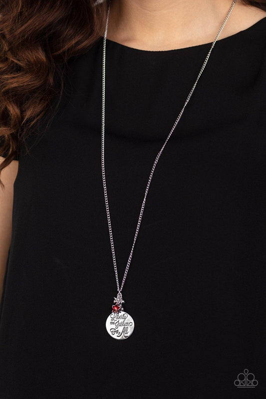 Paparazzi Accessories-Liberty And Justice For All - Red Necklace