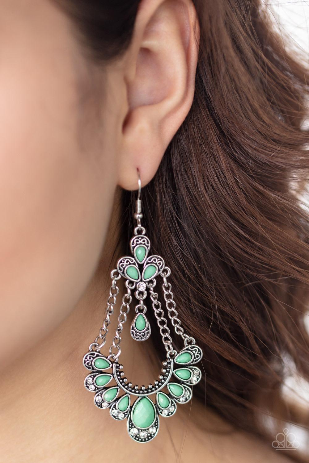Paparazzi Accessories-Unique Chic - Green Earrings