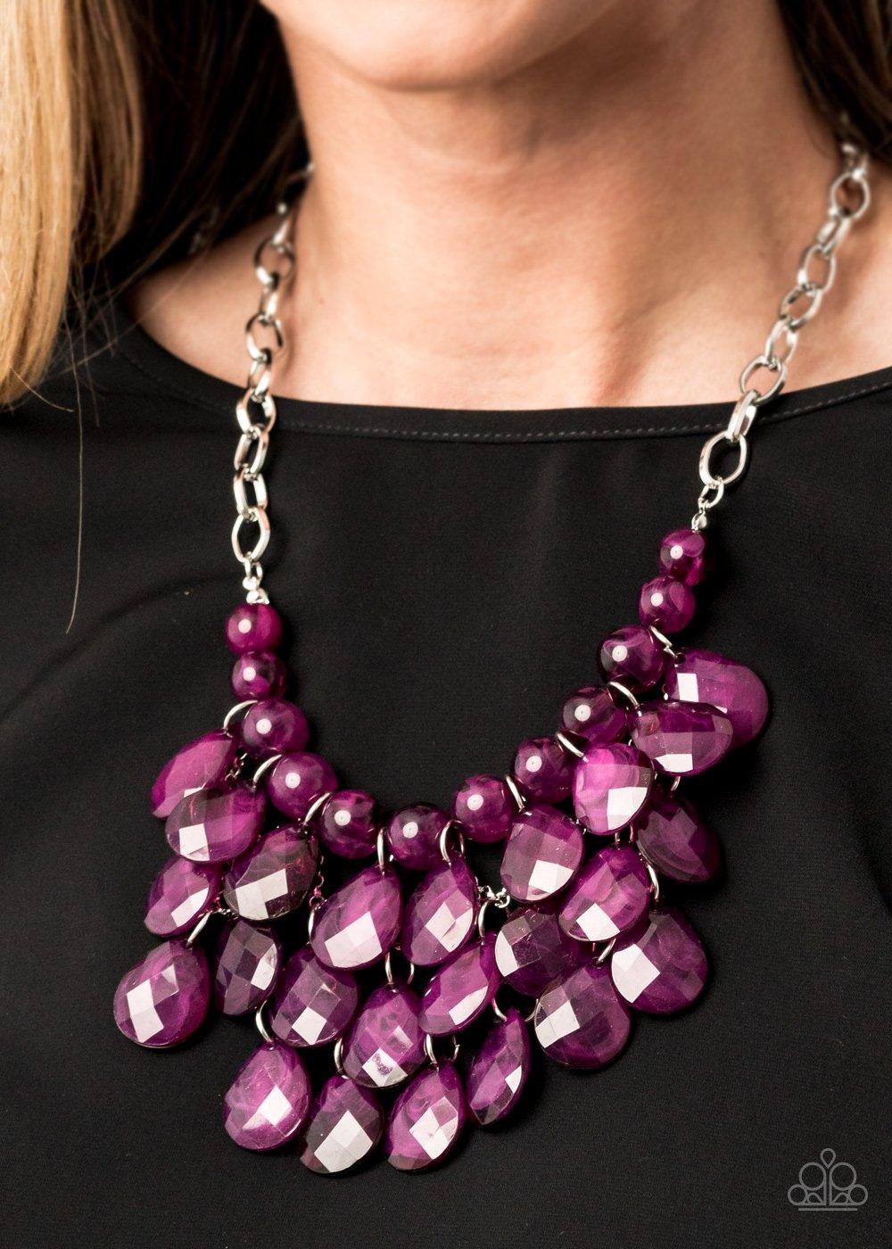 Paparazzi Accessories-Sorry To Burst Your Bubble - Purple Necklace