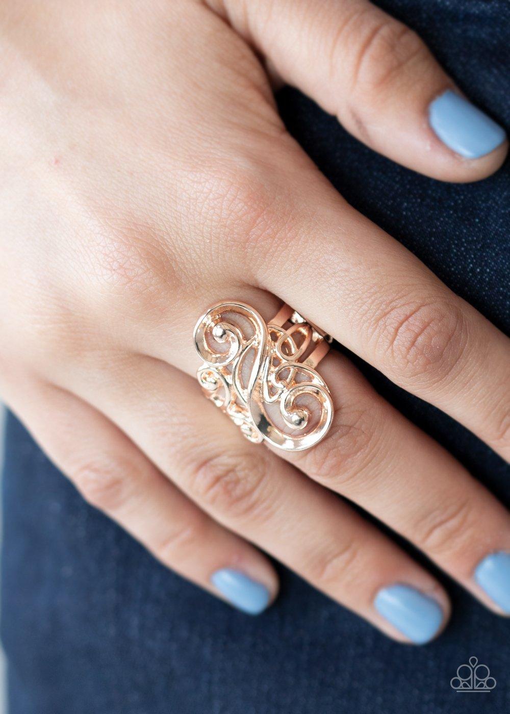 Paparazzi Accessories-Musical Motif - Rose Gold Ring