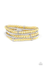 Paparazzi Accessories-Fiercely Frosted - Yellow Bracelets