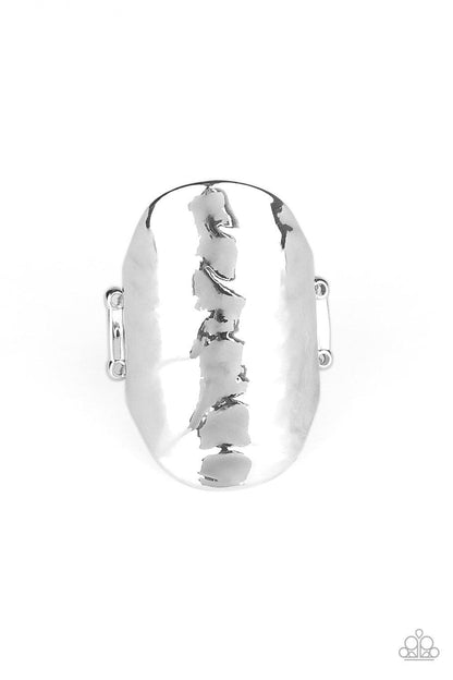 Paparazzi Accessories-Retro Ripple - Silver Ring