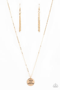 Paparazzi Accessories-Freedom Isnt Free - Gold Necklace