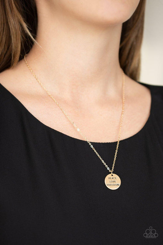 Paparazzi Accessories-Freedom Isnt Free - Gold Necklace