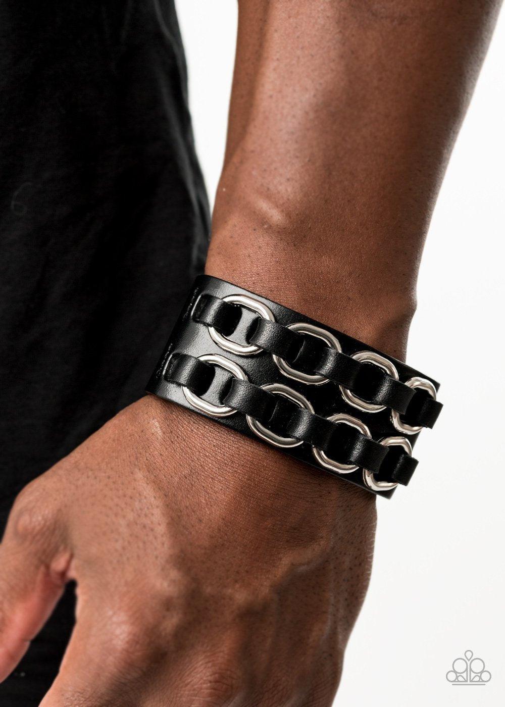 Paparazzi Accessories-Throttle It Out - Black Bracelet