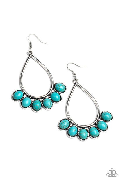 Paparazzi Accessories-Stone Sky - Blue Earrings