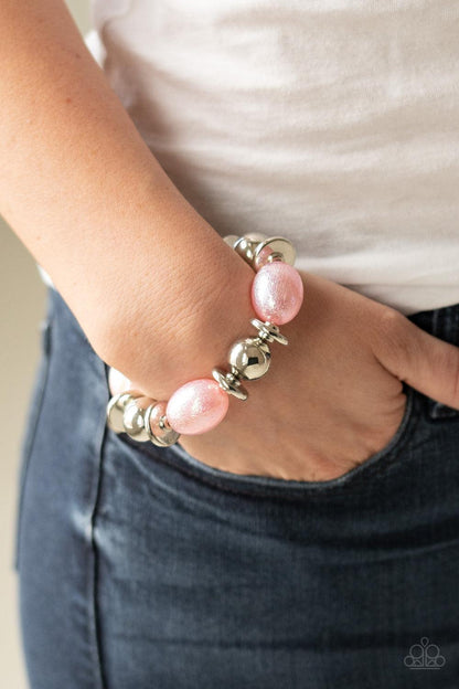  Paparazzi Accessories-Big League Luster - Pink Bracelet