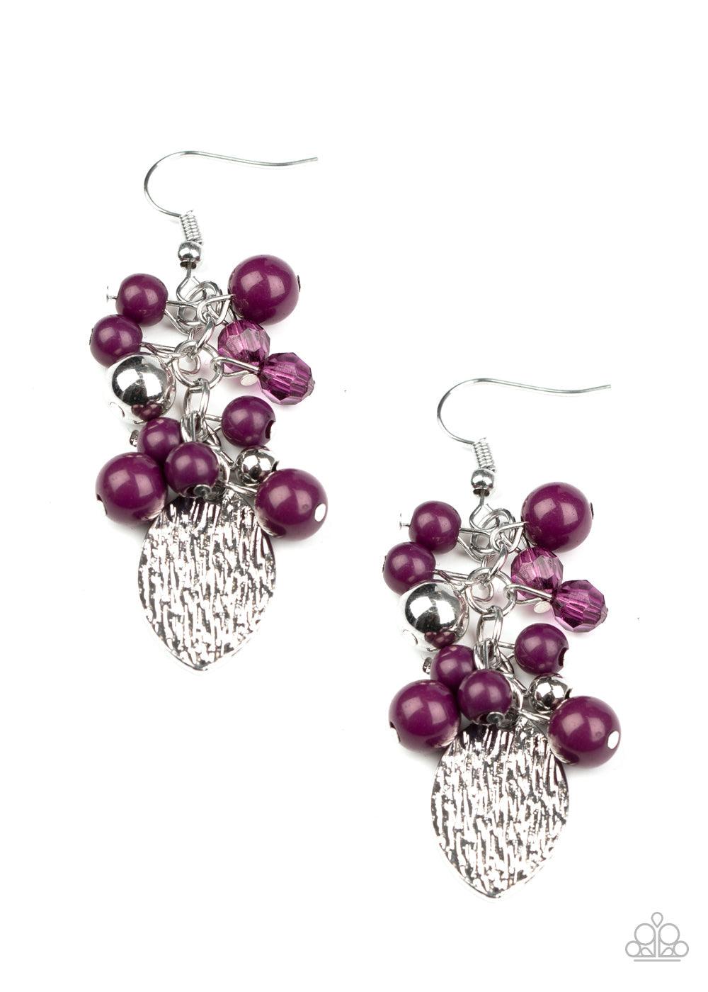 Paparazzi Accessories-Fruity Finesse - Purple Earrings