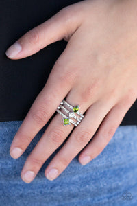 Triple Throne Twinkle Green Ring - Jewelry by Bretta