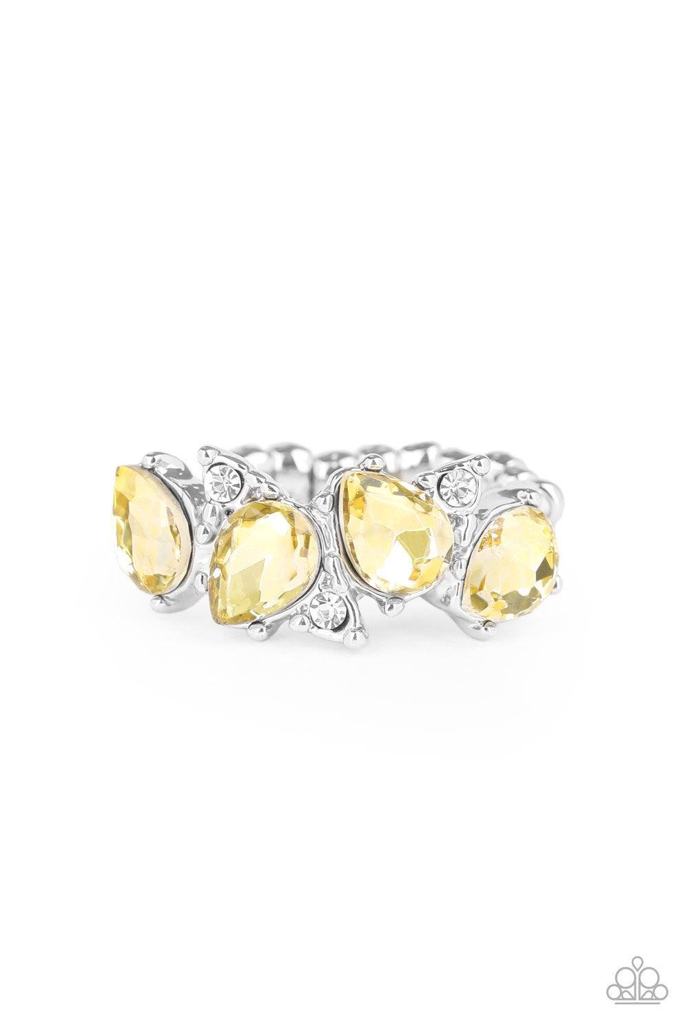 Paparazzi Accessories-Majestically Modern - Yellow Ring
