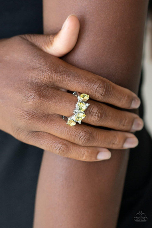 Paparazzi Accessories-Majestically Modern - Yellow Ring