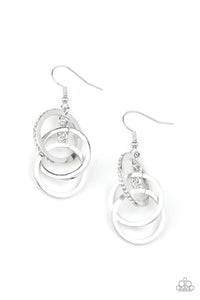 Paparazzi Accessories-Fiercely Fashionable - White Earrings