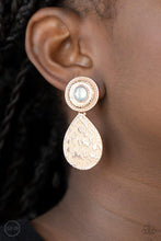 Paparazzi Accessories-Emblazoned Edge - Rose Gold Clip On Earring