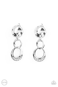 Paparazzi Accessories-Reshaping Refinement - White Clip-on Earrings