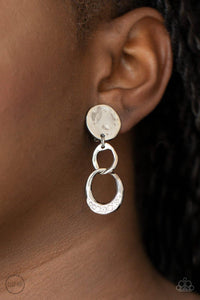Paparazzi Accessories-Reshaping Refinement - White Clip-on Earrings