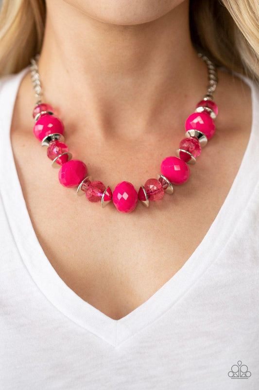 Paparazzi Accessories-Hollywood Gossip - Pink Necklace