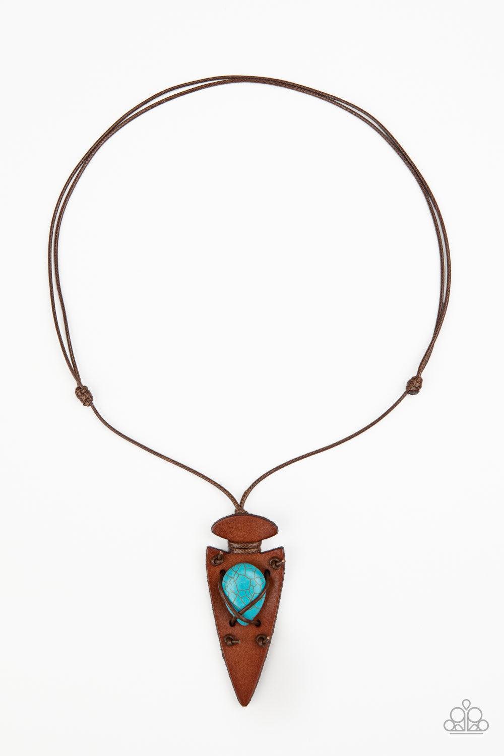 Paparazzi Accessories-Hold Your ARROWHEAD Up High - Blue Urban Necklace