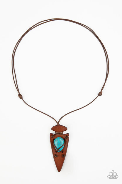 Paparazzi Accessories-Hold Your ARROWHEAD Up High - Blue Urban Necklace