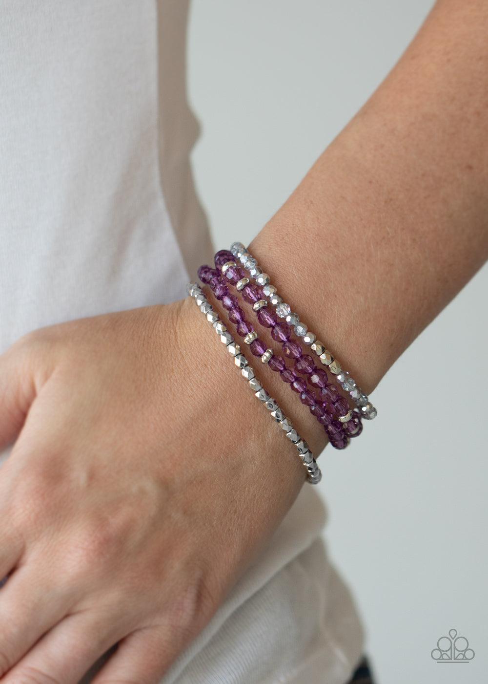 Paparazzi Accessories-Crystal Crush - Purple Bracelets