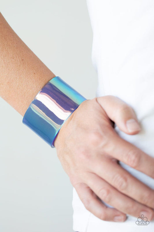 Paparazzi Accessories-Holographic Aura - Blue Bracelet