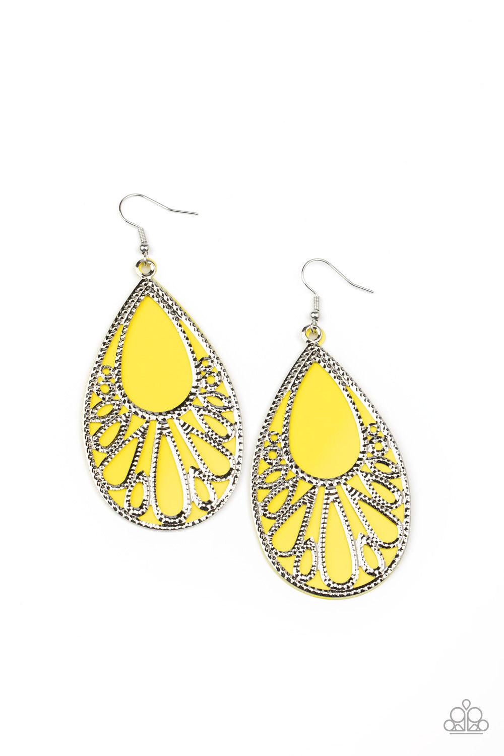 Paparazzi Accessories-Loud and Proud - Yellow Earrings