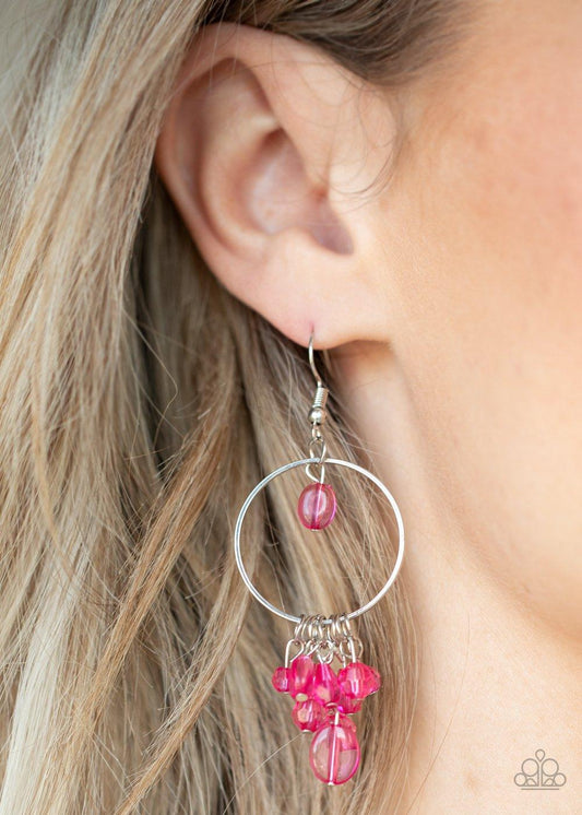 Paparazzi Accessories-Where The Sky Touches The Sea - Pink Earrings