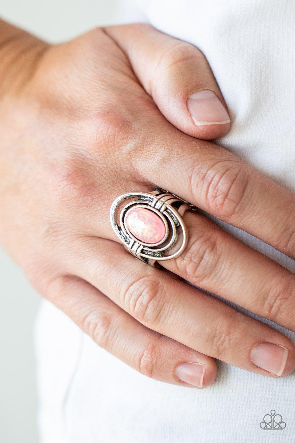 Paparazzi Accessories-Peacefully Pristine - Pink Ring