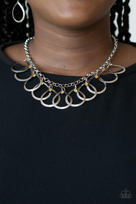 Paparazzi Accessories-Drop by Drop - Yellow Necklace