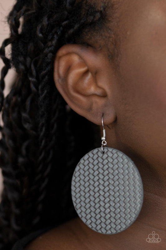 Paparazzi Accessories-WEAVE Your Mark - Silver Earrings
